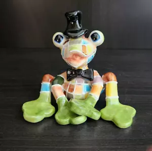 Koko Critters 4" Froggie Glaube Patchwork Figur - Wohndeko Akzent - Bild 1 von 8