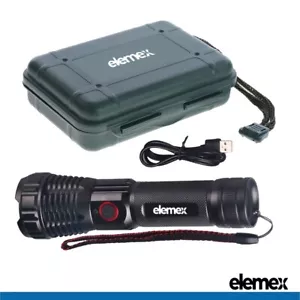 Most Powerful Zoomable LED Military Torch USB Rechargeable Tactical Flashlight - Picture 1 of 10