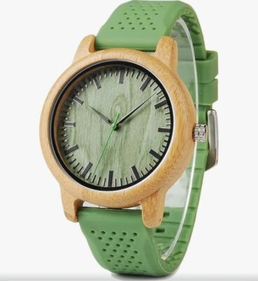 Bobo Bird Watch, Wooden Watch With Silicone Band, Green - Image 1 of 4