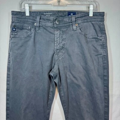 Pantalones de pierna a medida AG Adriano Goldschmied Graduate gris calle ajuste moderno 32x32 Foto 1 de 4