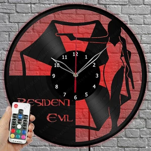 Reloj de Vinilo LED Resident Evil Luz LED Disco de Vinilo Reloj de Pared Decoración del Hogar 1294 - Imagen 1 de 11