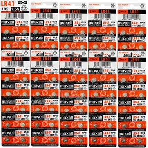 100 x Maxell LR41 Alkaline batteries 1.5V 192 AG3 392 192A L736 SR41 Pack of 2 - Picture 1 of 1