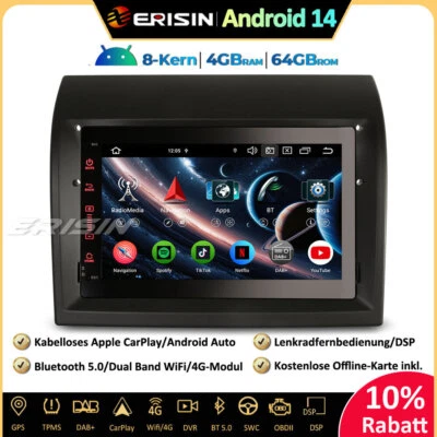 Android 14 Autoradio GPS DAB+ Wifi für Fiat Ducato Peugeot Boxer Citroen Jumper - Bild 1 von 4
