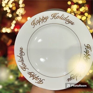 Set of 4 Royal Majestic Happy Holidays Fine China Salad/Dessert Plates 8999 - Picture 1 of 3