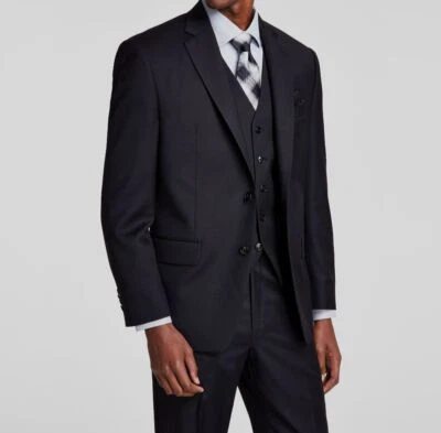 Michael Kors Men's Black Wool Jacket Vest Pants 3-Piece Suit Size 42R 34W 30L - Image 1 of 4