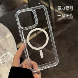 For iPhone 15 14 13 12 11 Pro Max XS XR Cover Acrylic Soft Magnic Case - Picture 1 of 10