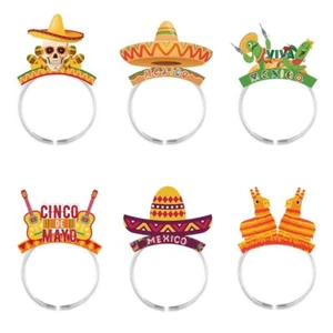 6 pcs Sombrero Party Hats, Mexican Sombrero Headbands, Colorful Headbands, Toys - Picture 1 of 7