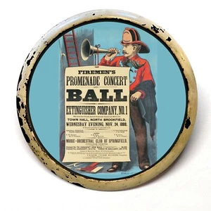 Firemen's Ball North Brookfield MA Advertising Pocket Mirror - Picture 1 of 2
