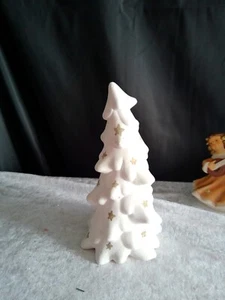 Deko-Figur/Tannenbaum/Keramik/massiv/weiß/gold - Bild 1 von 5