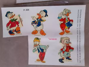 Vintage Italian Licensed Disney Donald Duck Family Decal Water Slide Sheets - Picture 1 of 3