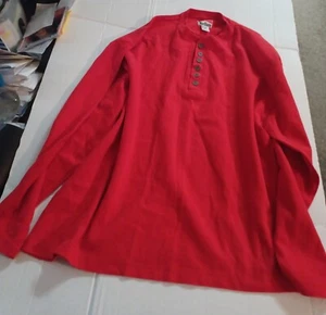 Marlboro Unlimited Heavy Ribbed Thermal Henley Shirt Bright Red Men's XL. - Picture 1 of 6