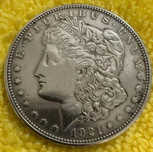 1921 $1 Silver Morgan One Dollar E Pluribus Unum Liberty Eagle Circulated Fine - Picture 1 of 20