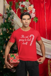 IT'S NOT GOING TO LICK ITSELF  -Funny Christmas Sweat Shirt, Hoody &T Shirt - Picture 1 of 16