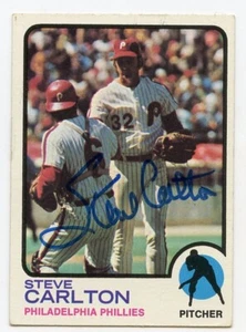 Steve Carlton signiert 1973 Topps #300 HOF Phillies garantiert authentisch KOA - Bild 1 von 1