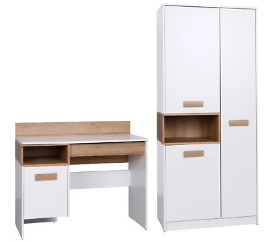 Kinderzimmer Set GUSTAVO P mit Schreibtisch – Jugendzimmer Möbel Weiß - Bild 1 von 4