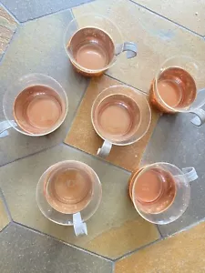 6 Tee-, Grog- Und Glühweingläser Von Schott In Kupferschalen - Bild 1 von 9
