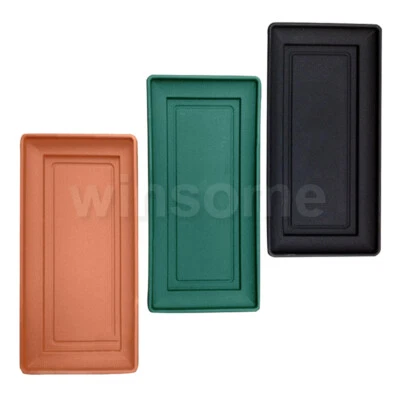 Rectangular Plastic Plant Pots Saucers Planter Water Drip Tray Base Plate Dish - Image 1 of 2