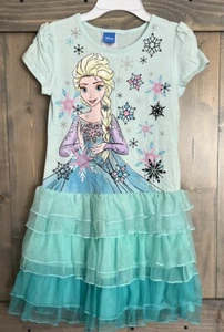 NEW Disney Frozen Elsa Dress 10 12 Tulle skirt NWOT Aqua Casual Play - Picture 1 of 2