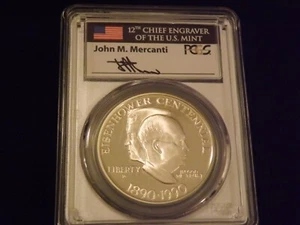1990-P EISENHOWER Mercanti Label PCGS PR 70 - Picture 1 of 2