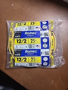 Romex Simpull Indoor Wire/Copper Type NM-B 12/2 With Ground 25ft 600 Volt - Picture 1 of 3