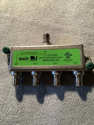 DIRECTV 4-Way SWIM SPLITTER 2-2150MHz MSPLIT4R1-03 - Image 1 of 2