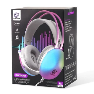 Wired Gaming Headset Microphone LED For Laptop PS4 Nintendo Switch PC Adult Kids - Picture 1 of 12