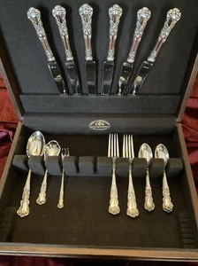 PANSY by International 24pc.TRUE DINNER Sterling Set For 6 + 3 Servers—Gorgeous! - Picture 1 of 6