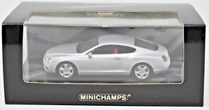 Minichamps 1/43 Bentley Continental GT silver. box. model car. 436139020