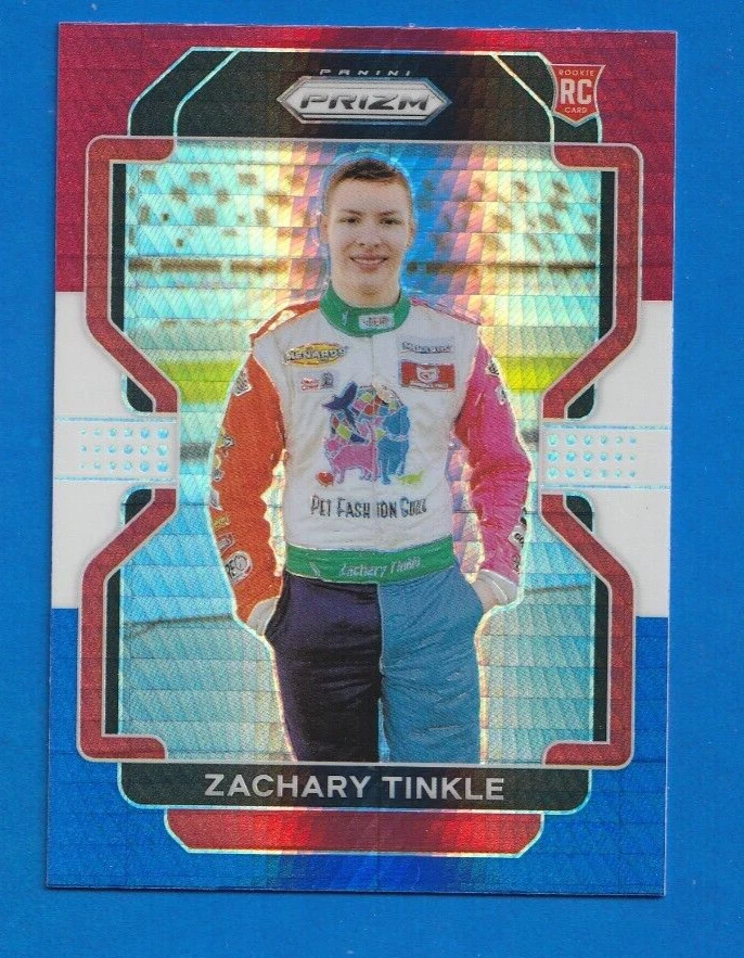 2022 Panini Prizm Racing Nascar ZACHARY TINKLE ROOKIE RED WHITE & BLUE HYPER #37 - Image 1 of 1