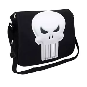 NEW Marvel -The Punisher -Messenger Bag - Black with 3D / raised logo - Picture 1 of 3