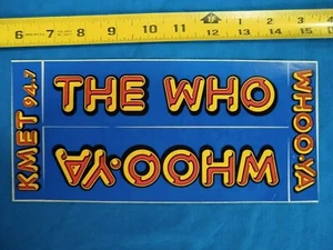 The Who 80's KMET LA Radio Concert Promo Bumper Sticker 94.7 - Picture 1 of 1