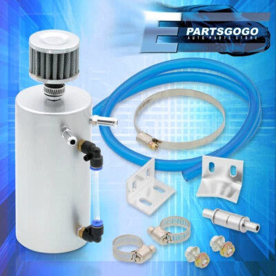 For Chevy 300ML Jdm Vip Oil Line Catch Can Tank Bypass Breather Filter Kit Silv Foto 1 de 3