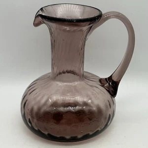 Vintage Empoli Italy Amethyst Purple Hand Blown Glass MCM Glassware Art Pitcher - Picture 1 of 11