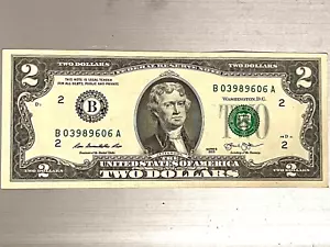 $2 dollar bill 2013 series B Uncirculated & Rare Sequential Order NEW - Picture 1 of 7