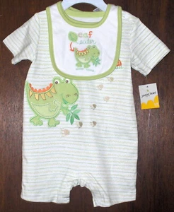 Jumping Beans One Piece Jumper With Matching Bib Dinosaur 6-9 Months-NWT - Picture 1 of 2