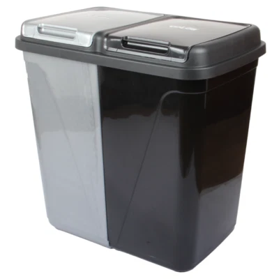 Dual Compartment Multi Purpose Waste Recycling Bin & Laundry Basket 90L(2 x 45L) - Image 1 of 4