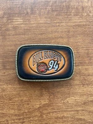 Пряжка ремня из латуни и кожи для гоночной команды Bill Elliot 94 Nascar McDonald's - Изображение 1 из 3