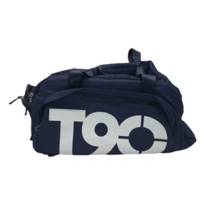 NEW T90 Multicompartment 100% Nylon Navy Blue Sports Gym Duffle Bag w/ Strap - Picture 1 of 6