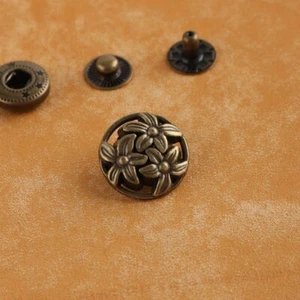 Retro Snap Rivets Fasteners Proppers Press Sewing Leather Craft Buttons Studs - Picture 1 of 27