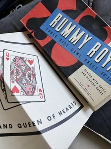 (3) 1930s Rummy Royal Table Size Game Sheets No. 3027 30" x 30" in Original Box - Picture 1 of 8