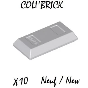 Lego 99563 - 10x Lingots Minifig utensil ingot / bar - Light Bluish Gray - NEUF - Imagen 1 de 1