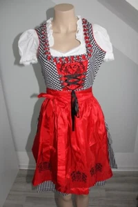 Dirndel Esmara XS schwarz weiß Kariert - Bild 1 von 5