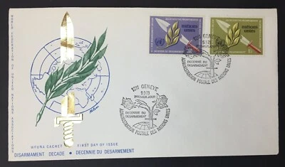 First Day Issue 1973 Geneva United Nations WFUNA Cachet Disarmament Decade - Image 1 of 2