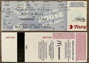 2004 Buffalo Bills biglietti inutilizzati vs Tennessee Titans - Foto 1 di 1