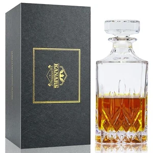 KANARS Whisky Decanter 25 Oz Crafted Crystal Liquor Bottle for Men Dad - Bild 1 von 5
