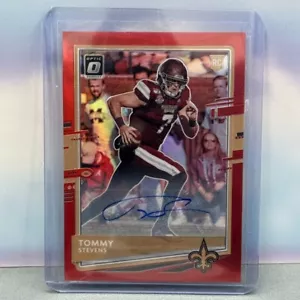 2020 Donruss Optic Tommy Stevens Rookie Autografo Rosso/50 RC #149 Saints - Foto 1 di 2