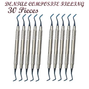 X30 STÜCK FÜLLUNG KOMPOSIT KUNSTSTOFF INSTRUMENTE DENTAL HAND WERKZEUGE TITANBESCHICHTUNG - Bild 1 von 6