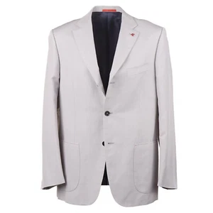 Isaia Slim-Fit Light Gray Woven Wool-Linen-Cotton Sport Coat 44R (Eu 54) NWT - Picture 1 of 9