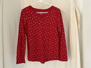 Cat & Jack Girls Cotton/Polyester Red Gold Stars Long Sleeve Shirt XL 14-16 NWOT - Picture 1 of 3