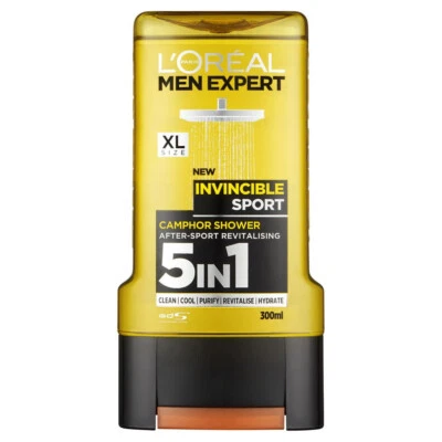 Gel de ducha L'Oreal Paris Expert para hombre 300 ml (deporte invencible) limpio fresco purificador Foto 1 de 4